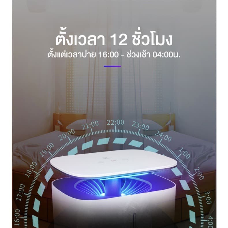 YAGE โคมดักยุง 360° — ล่อยุงด้วยแสง UV แล้วใช้พัดลมดูดยุงลงกล่องเก็บ ไม่ใช้สารเคมี